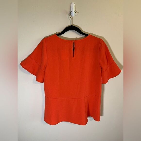 Madewell Flare Hem Top In Bright Poppy Size Small - Picture 4 of 8